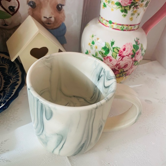 World Market Marble Stoneware Look Ceramic Set of Cafe Mugs - Picture 10 of 15